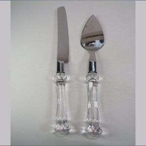 Bellamo Clear "Crystal-Look" Handle Cake Knife & Server Set 2pc